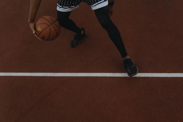 basketball player dribbling
